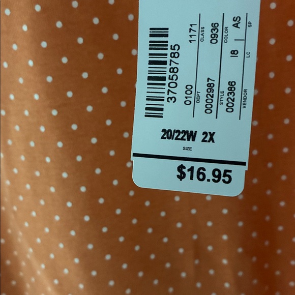 NWT CJ Banks Orange Polka Dot Sleeveless Top - Picture 4 of 7